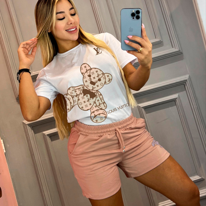 NUEVO CONJUNTO SHORT Y CAMISETA LV