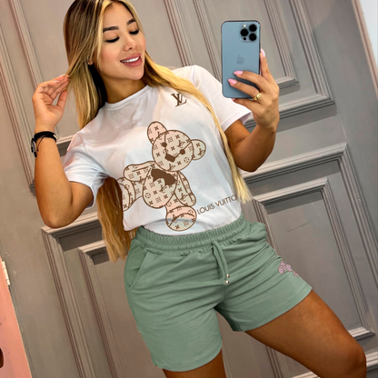 NUEVO CONJUNTO SHORT Y CAMISETA LV